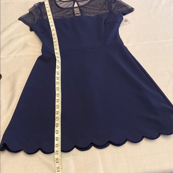 B Darlin Blue A-Line Mini Dress Short Sleeve Crew Neck NWT - Picture 9 of 11